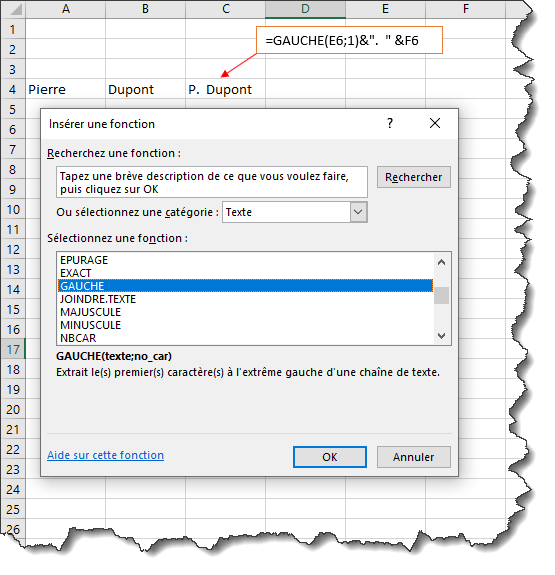 fonction gauche